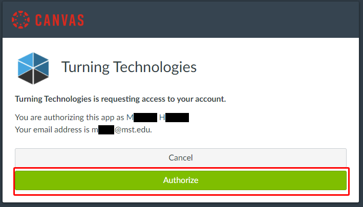authorize canvas turningpoint